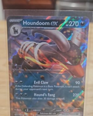 Pokémon TCG Houndoom EX 134/197 Obsidian Flames Ultra Rare Holo card displayed in near mint condition, showcasing detailed ultra rare design, dynamic illustration, and collectible finish for fans.