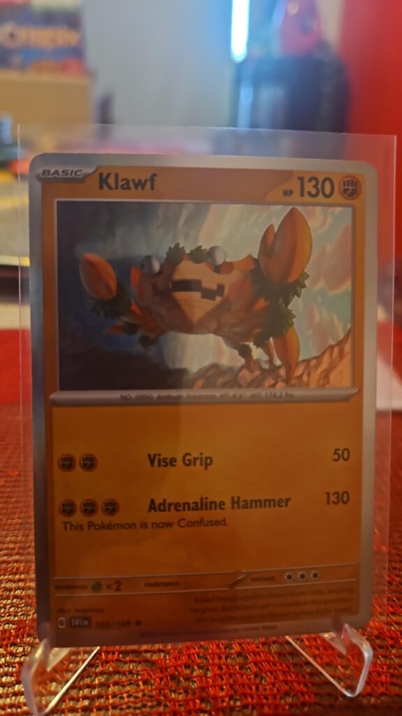 Klawf 122/198 Holo Rare Pokémon card from the Scarlet & Violet Base Set displayed in NM/M condition with SV‑era holofoil.