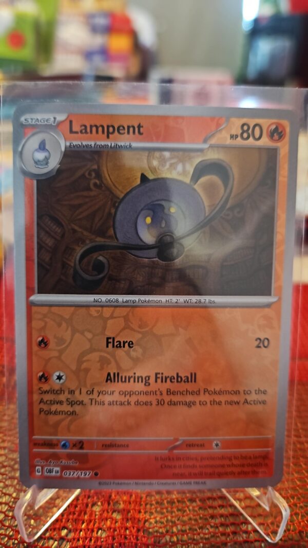 37/197 Lampent [Reverse Holo] Pokémon Obsidian Flames