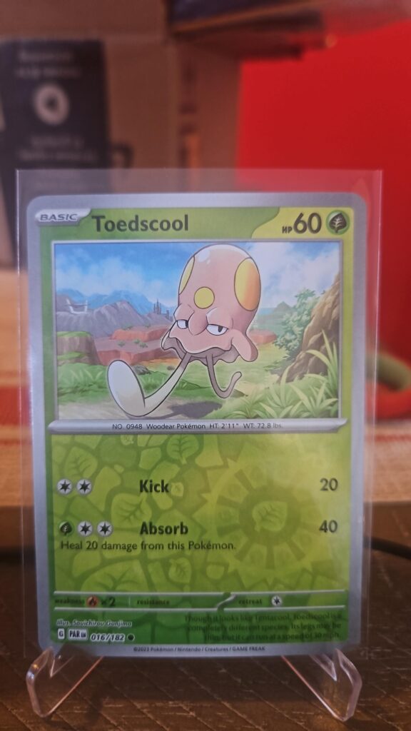 Toedscool 016/182 Reverse Holofoil common single card from Pokemon TCG Scarlet & Violet Paradox Rift set