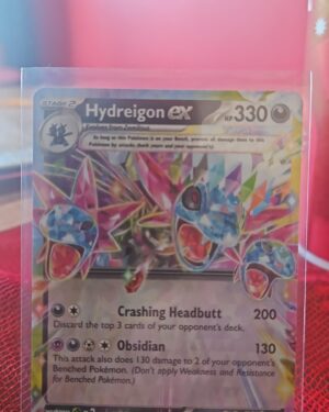 Pokémon TCG Hydreigon ex 119/191 Surging Sparks Double Rare card displayed in near mint condition, showcasing detailed double rare design and holographic finish for collectors.