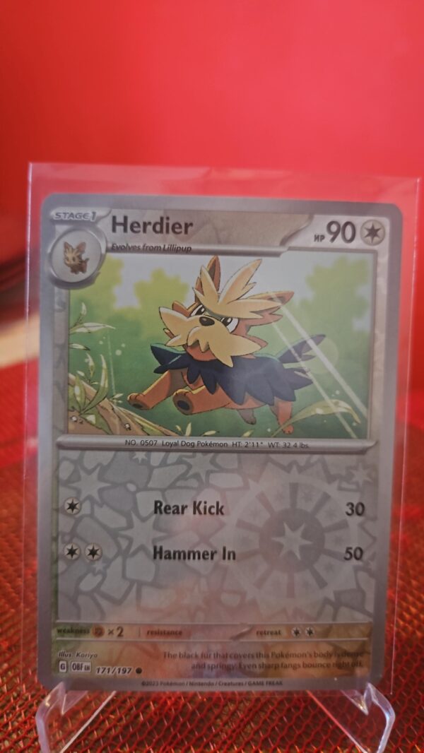 Herdier - 171/197 Obsidian Flames Pokemon Reverse Holo Foil Rare