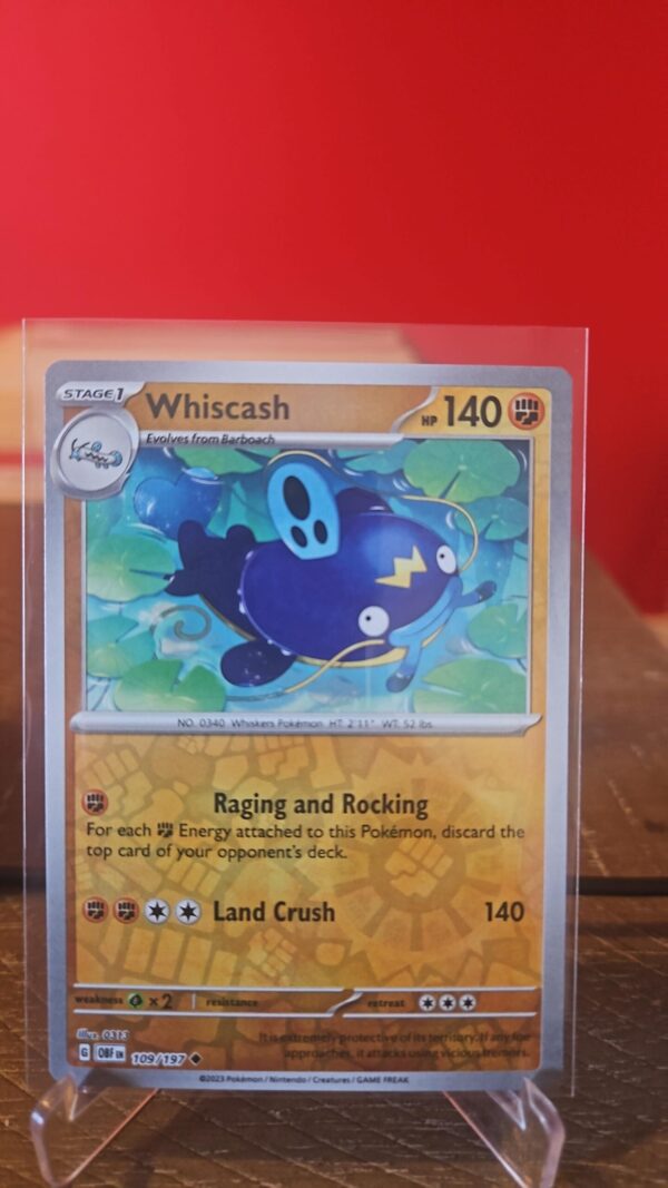 Whiscash Reverse Holo 109/197 Obsidian Flames Pokemon Card