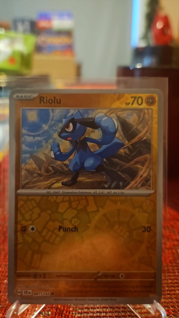 Riolu #81/142 SV Stellar Crown 2024 Reverse Holo Common Pokemon TCG
