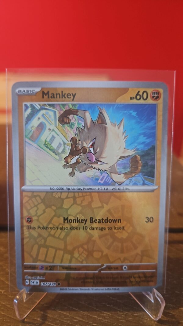 Reverse Holo Mankey 107/198 Common Scarlet & Violet Base Set Pokemon TCG