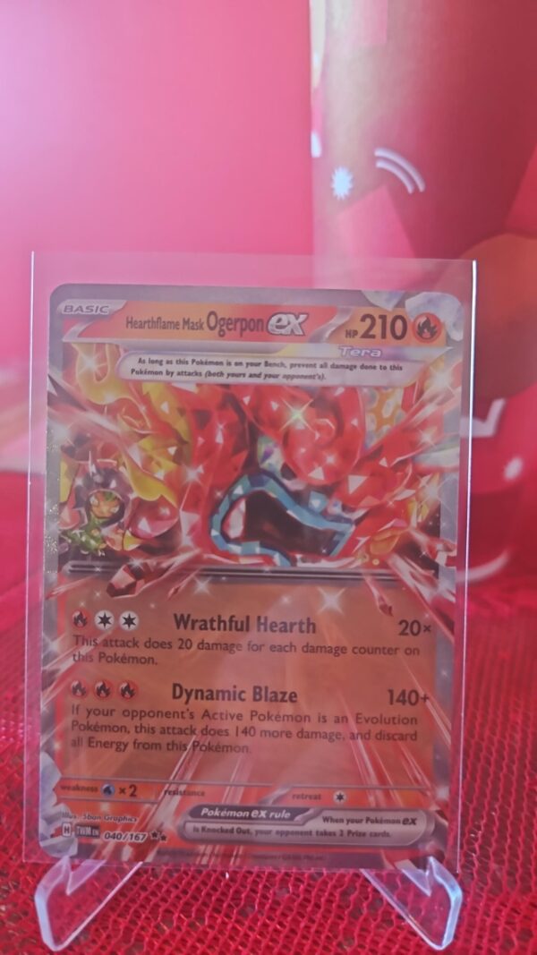 Heartflame Mask Ogerpon EX 40/167 Holo Rare Twilight Masquerade Pokémon Card Front