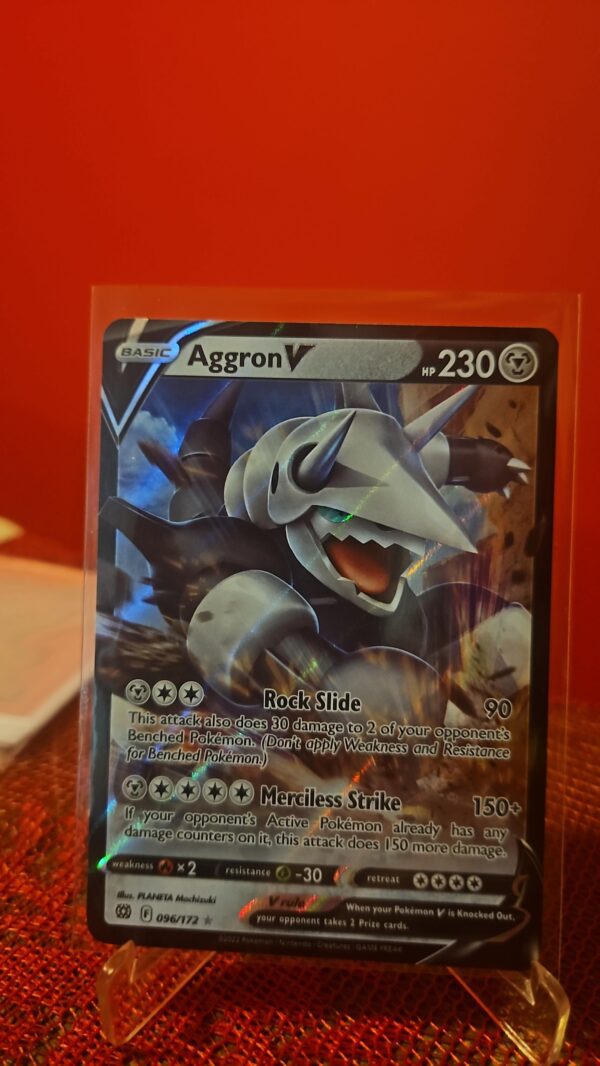 Pokemon Aggron V - Ultra Rare - 96/172 - Brilliant Stars NM Full Art Holo