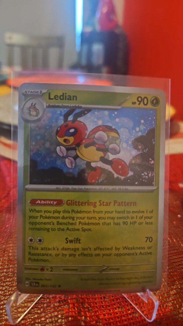 Ledian #3/142 SV Stellar Crown 2024 Rare Holo Pokemon TCG Card