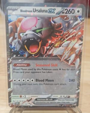 Pokémon TCG Ursaluna EX 141/167 Twilight Masquerade card displayed in near mint condition, showcasing powerful Ursaluna illustration, exclusive EX design, and collectible finish for fans.