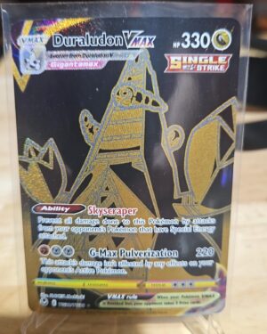 Pokémon TCG Duraludon VMAX TG30/TG30 Silver Tempest Trainer Gallery card displayed in near mint condition, showcasing exclusive full-art design, VMAX power, and collectible finish for fans.
