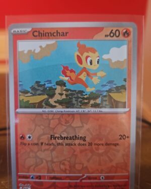 Pokemon SV Twilight Masquerade 2024 Chimchar Reverse Holo 031/167 common card featuring Fire type and holofoil finis