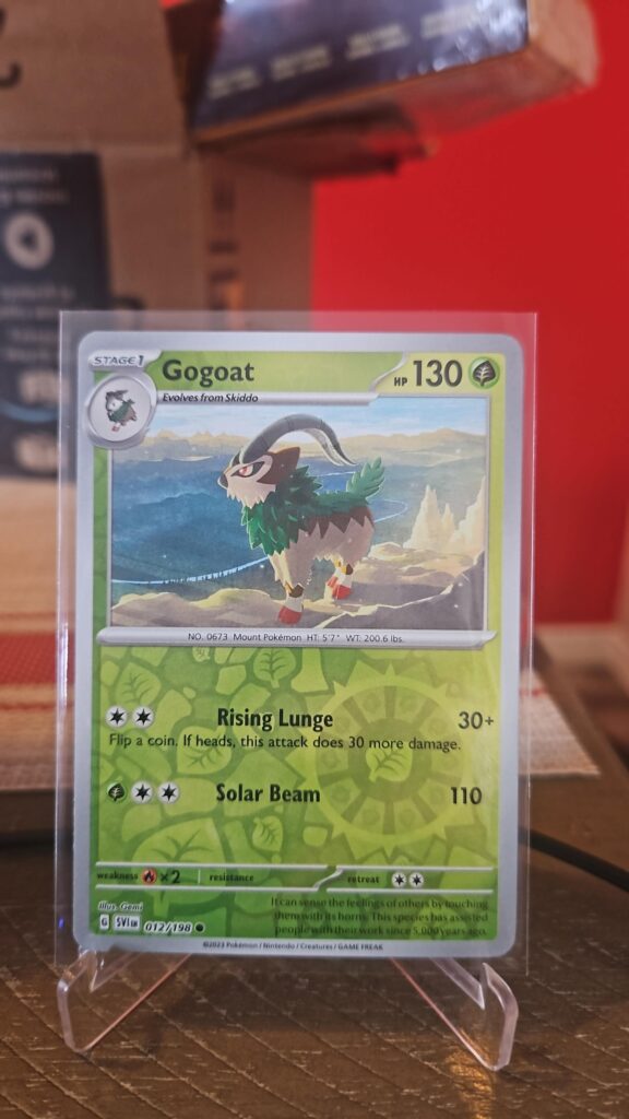 Gogoat 12/198 Reverse Holo Pokémon card from Scarlet and Violet Base Set