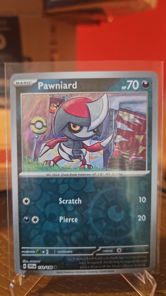 Pawniard 132/198 Reverse Holo Pokémon Scarlet & Violet Base Set card