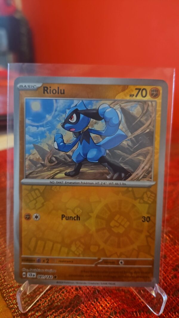 Pokemon TCG - Reverse Holo Riolu 81/142 - Stellar Crown 2024