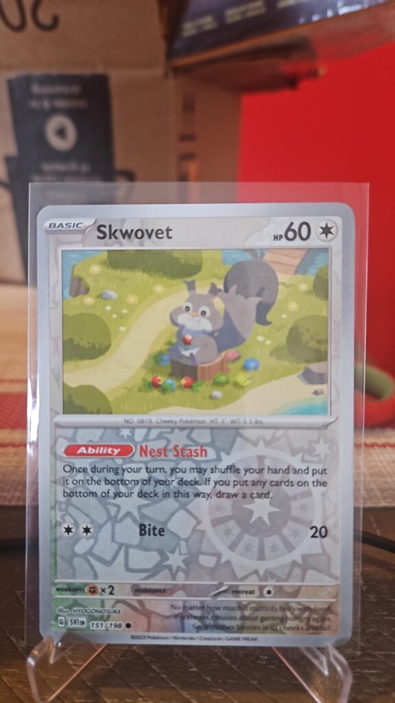 Skwovet 151/198 Reverse Holo Pokémon card from Scarlet and Violet Base Set