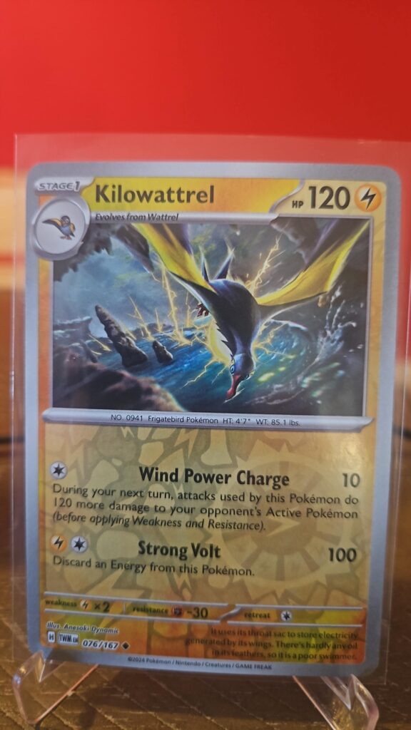 Kilowattrel 76/167 Reverse Holo Pokémon Scarlet & Violet Twilight Masquerade card