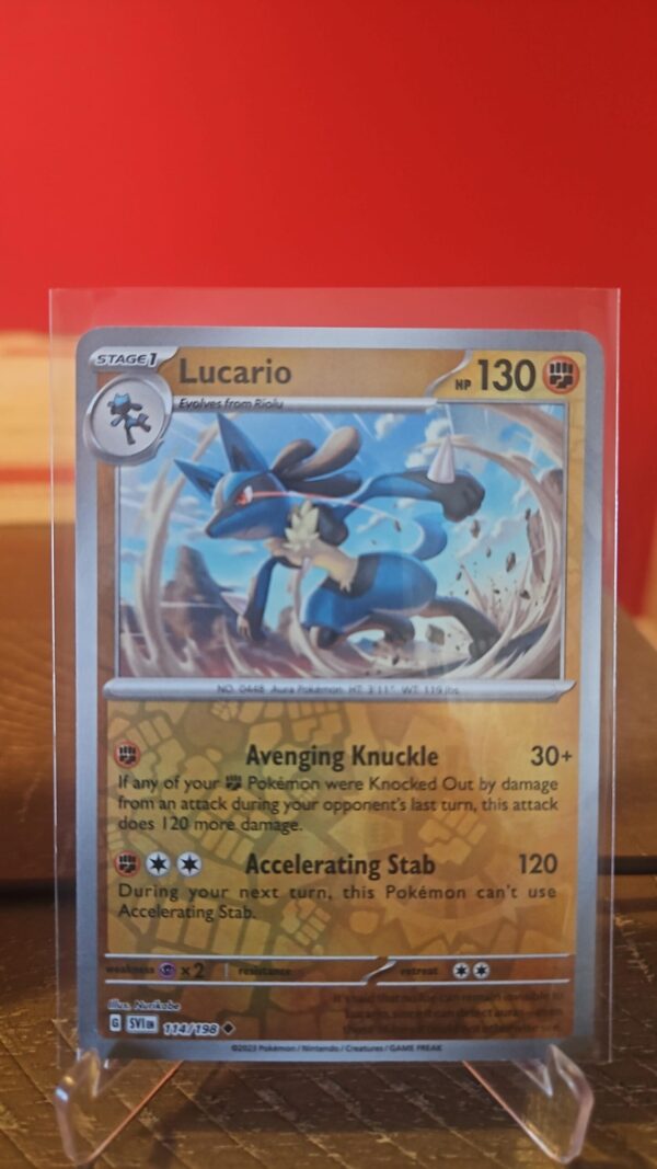 Reverse Holo Lucario 114/198 Uncommon Scarlet & Violet Base Set Pokemon TCG