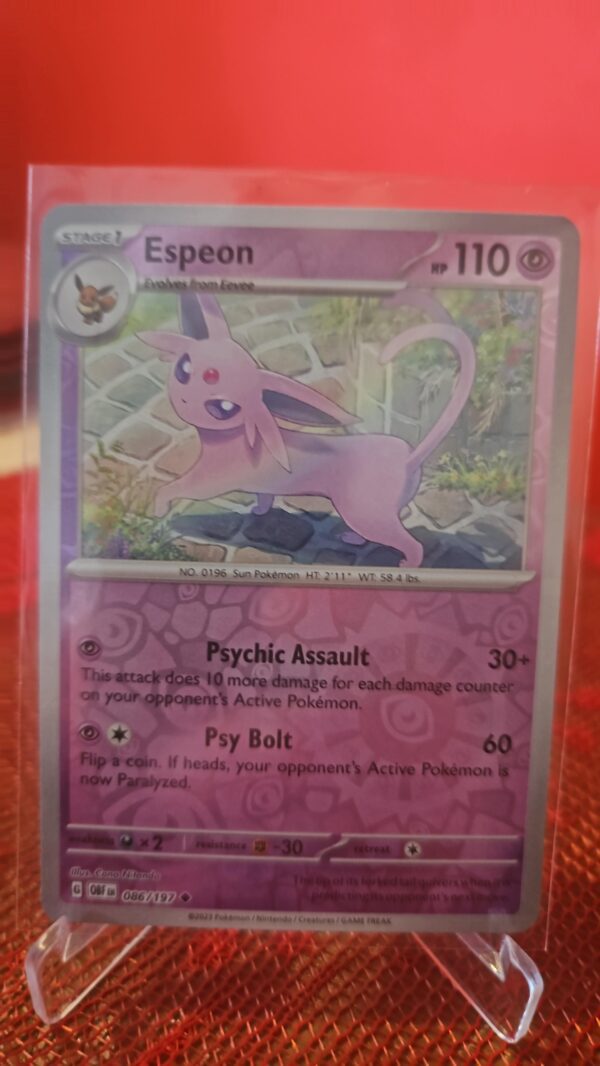 Espeon 86/197 Reverse Holo | Obsidian Flames | Pokemon Card