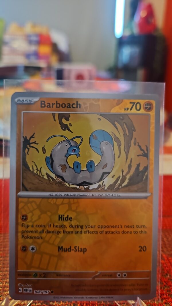 Barboach 108/197 Reverse Holo SV03: Obsidian Flames Pokemon tcg Card