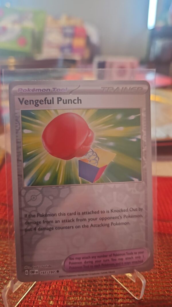 Vengeful Punch 197/197 Pokemon Obsidian Flames SV03 Reverse Holo