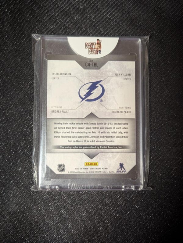 2013-14 Panini Contenders Fours Auto #C4-tbl Tyler Johnson/Ondrej palat/Richard Panik/Alex Killorn - Image 2