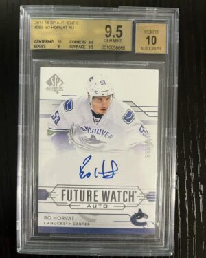 2014-15 SP Authentic Future Watch Auto #285 Bo Horvat rookie card graded BGS 9.5/10 with hard-signed autograph