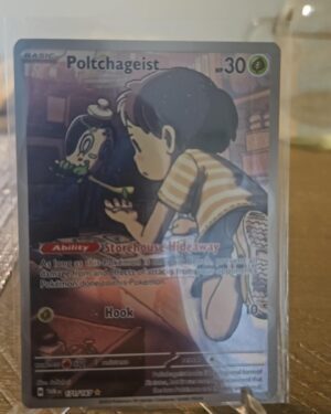 Pokémon TCG Poltchageist 171/167 Twilight Masquerade Illustration Rare card displayed in near mint/mint condition, showcasing detailed full-art illustration and holographic finish for collectors.