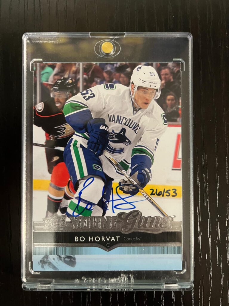 2015-16 Upper Deck Buybacks Young Guns Rookie Auto #494 /53 Bo Horvat RC with on-card autograph