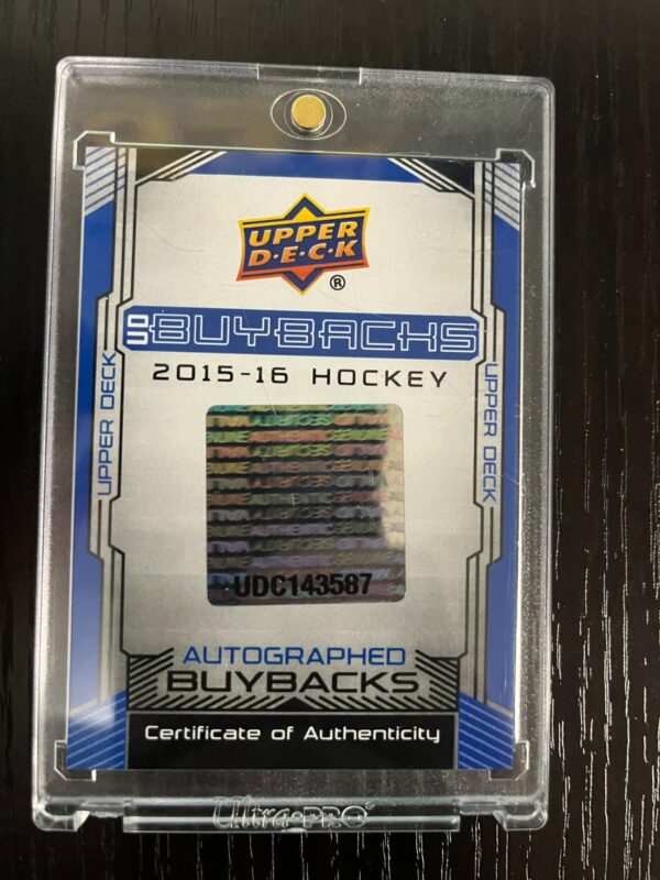 Bo Horvat 2014-2015 Upper Deck Young Guns Canvas #C234 buy Back auto /10 - Image 2