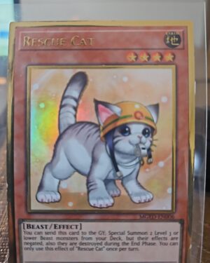 Yugioh! Rescue Cat (Alternate Art) - MGED-EN006 - Premium Gold Rare - 1st Edi
