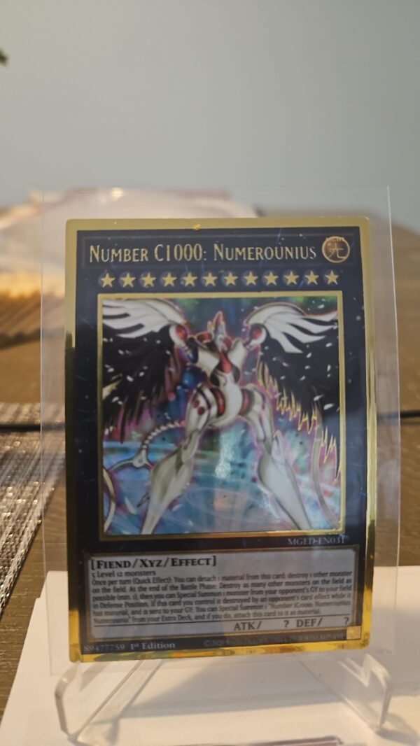 Yugioh Number C1000: Numerounius MGED-EN031 Premium Gold Rare 1st Ed Near Mint