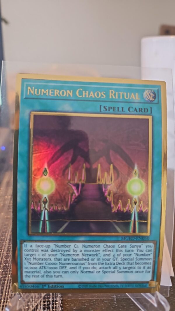 Yugioh Numeron Chaos Ritual MGED-EN050 Premium Gold Rare 1st Edition NM