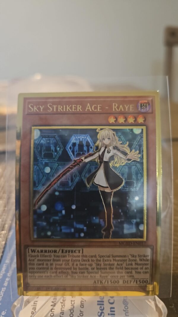 Yugioh! Sky Striker Ace - Raye - MGED-EN017 - Premium Gold Rare - 1st Edition Ne