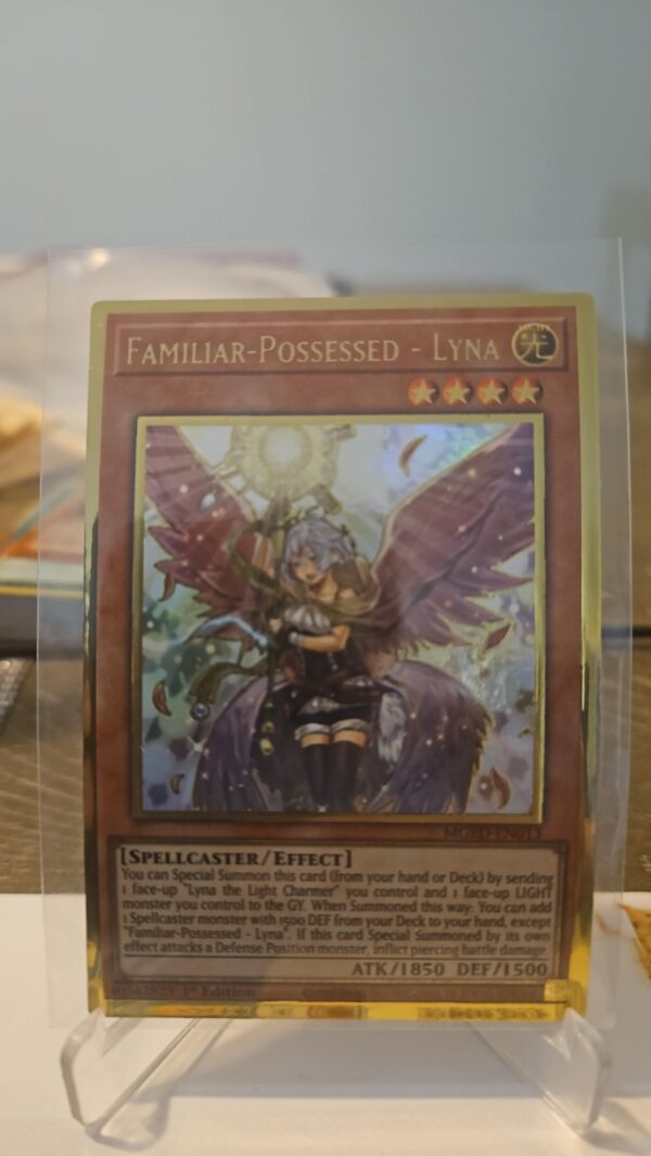 Familiar-Possessed - Lyna MGED-EN013 Premium Gold Rare Yu-Gi-Oh Card 1st edition