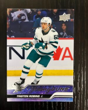 2023-24 Upper Deck Series 1 Young Guns Rookie Tristen Robins #223, NHL rookie card, Young Guns rookie, Upper Deck hockey card