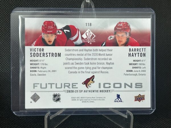 2020-21 Sp Authentic Future Icons Soderstrom/Hayton #118 - Image 2