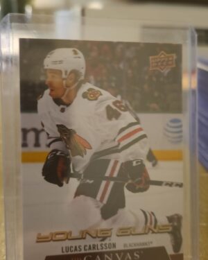 2020-21 Upper Deck Canvas Young Guns Lucas Carlsson #C234, Blackhawks rookie card, Canvas RC, NHL Young Guns, Upper Deck hockey
