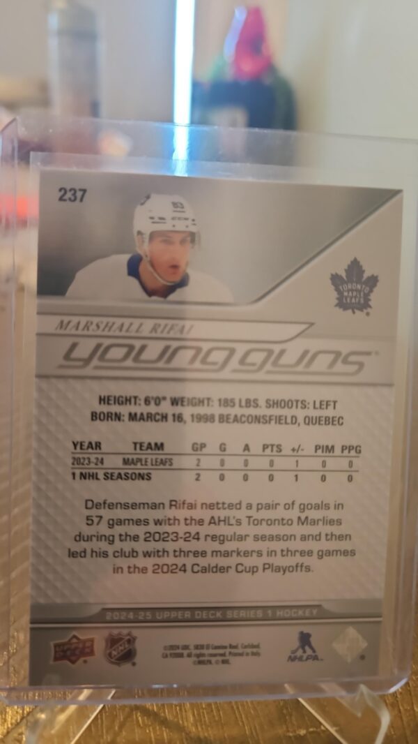 2024-25 Upper Deck Marshall Rifai Young Guns #237 UD Series 1 - Image 2