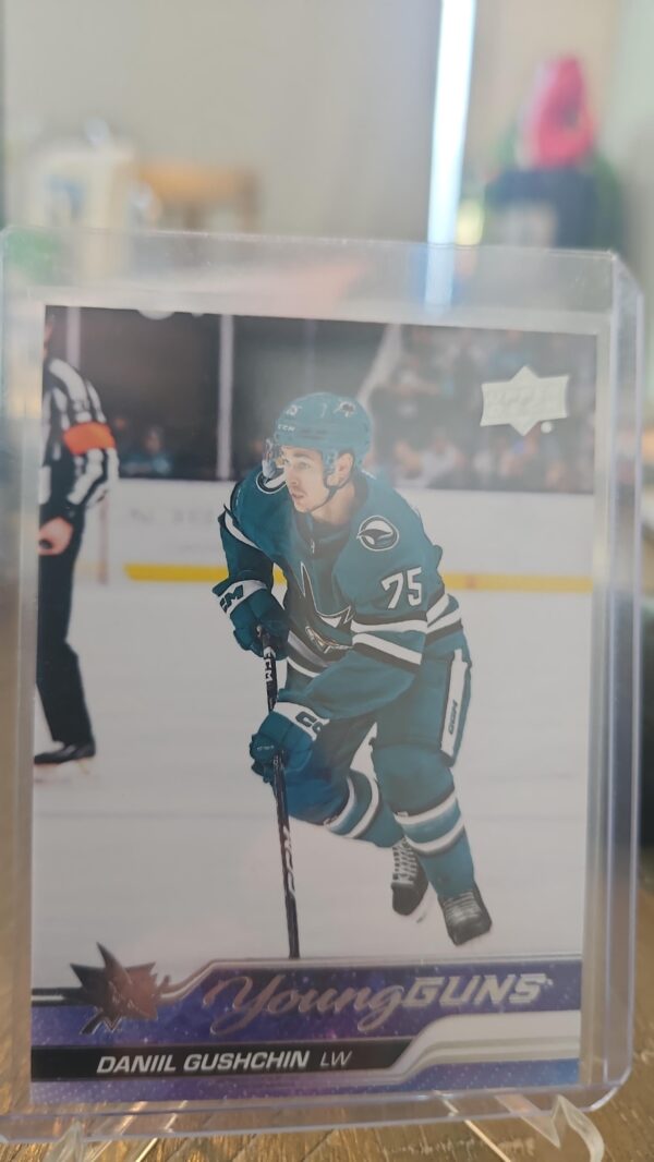 Daniil Gushchin Young Guns Rookie 2022-23 Upper Deck Card San Jose Sharks