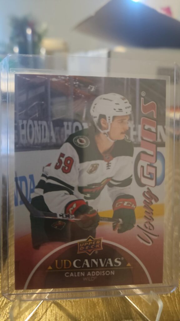 2021-22 Upper Deck Series 1 Canvas Young Guns Calen Addison #C108, Wild rookie card, Canvas RC, NHL Young Guns, Upper Deck hockey