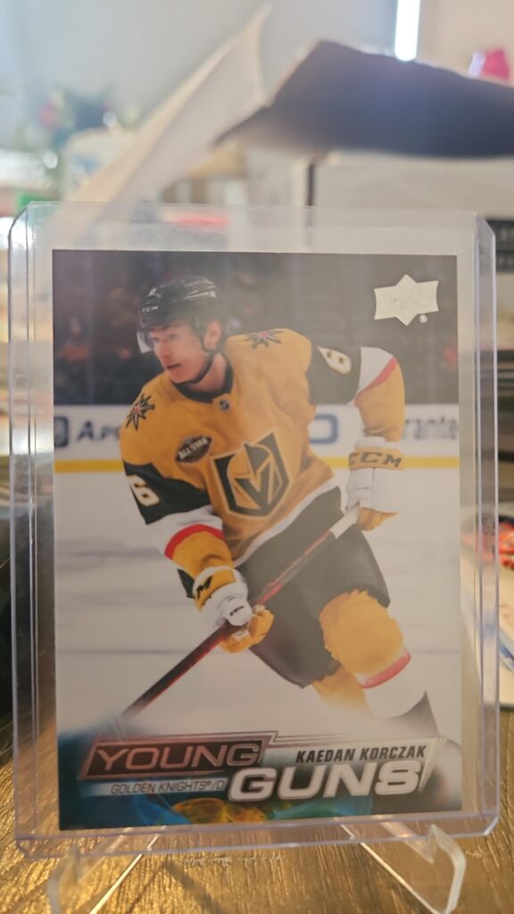 Kaedan Korczak, 2022-23 Upper Deck Series 2, Young Guns, Rookie Card, #218, Vegas Golden Knights, NHL