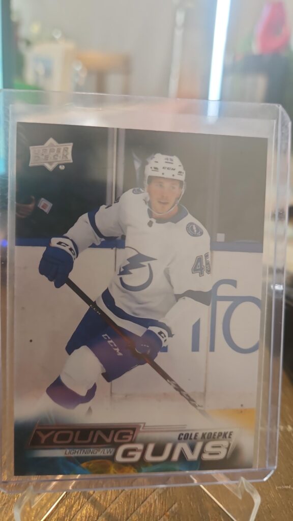 Cole Koepke, 2022-23 Upper Deck Series 2, Young Guns, Rookie Card, #484, Tampa Bay Lightning, NHL