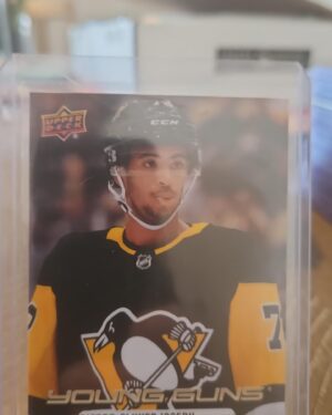 Pierre-Olivier Joseph 2020-21 Upper Deck Series 2 Young Guns Canvas #C101 rookie card, a prized collectible for Pittsburgh Penguins fans.