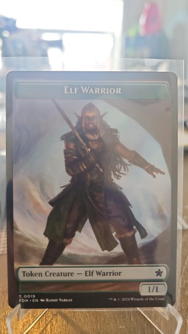 Elf Warrior / Raccoon (19/20) Doubled-Sided Token - Foundations - MTG