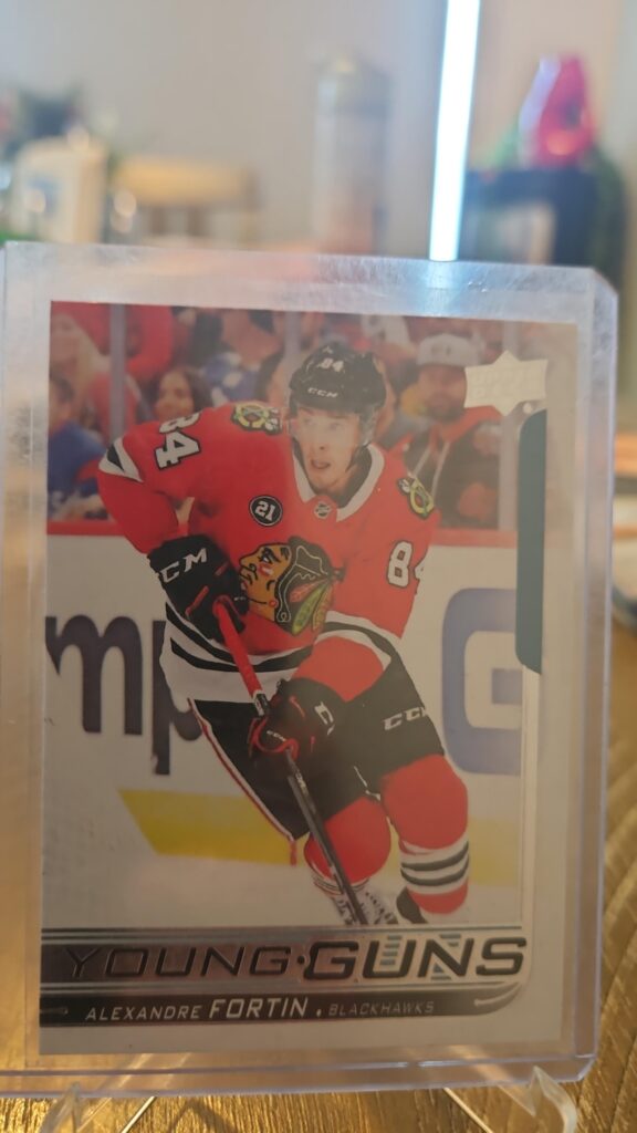 Alexandre Fortin, 2018-19 Upper Deck Series 2, Young Guns, Rookie Card, #490, Chicago Blackhawks, NHL