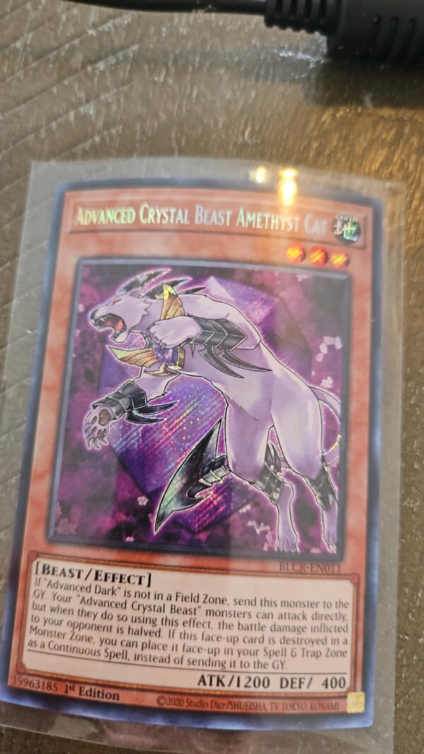 Yugioh! Advanced Crystal Beast Amethyst Cat - BLCR-EN011 - Secret Rare - 1st Edi