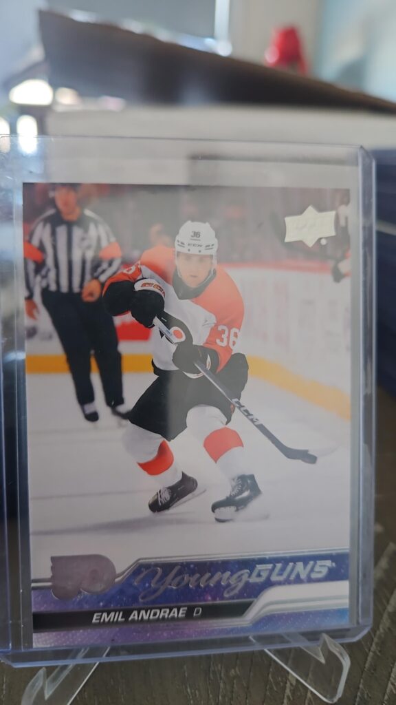 Emil Andrae Young Guns rookie card 2023-24 Upper Deck #466 Philadelphia Flyers