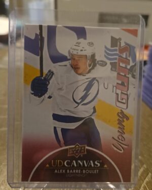 2021-22 Upper Deck Series 1 Young Guns Canvas Alex Barre-Boulet #C100, Lightning rookie card, Canvas RC, NHL Young Guns, Upper Deck hockey