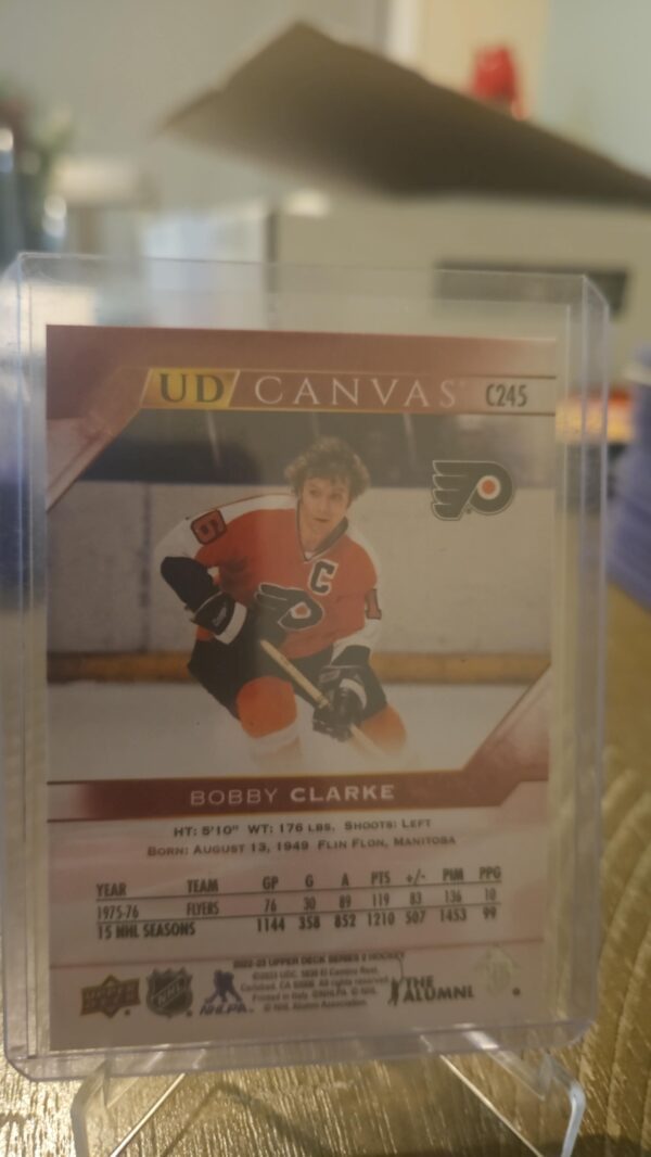 2022-23 Upper Deck Series 2 Canvas Retired Stars BOBBY CLARKE #C245 - Image 2