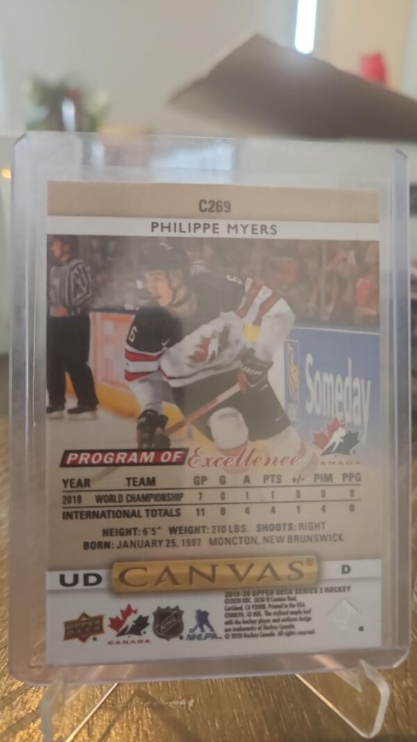 2019/20 UD SERIES 2 PHILIPPE MYERS PROGRAM OF EXCELLENCE CANVAS RC #C269 - Image 2